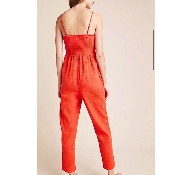 Anthropologie Saterday Sunday Isabel Tie-Front Jumpsuit Size XS Gauze Cotton - Picture 3 of 16